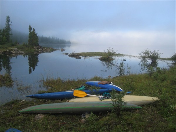 Туман на озере Хара-Нур